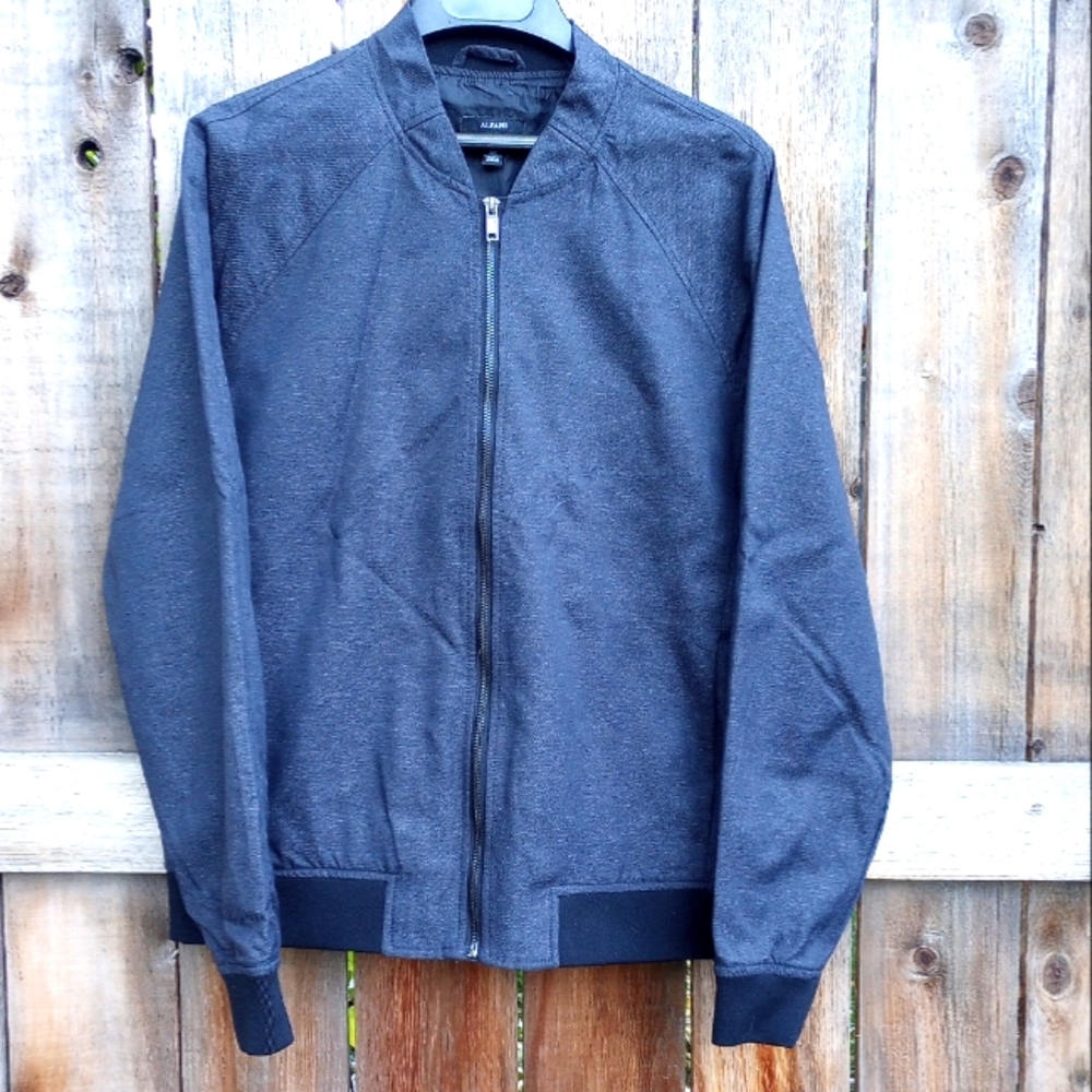 Alfani Charcoal Gray Full-zip Bomber Jacket Men's Large